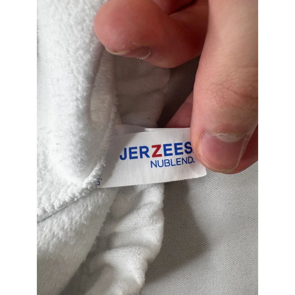 Jerzees NuBlend White Sweatpants Mens‎ Medium Elastic Waist Cuffs Fleece Joggers